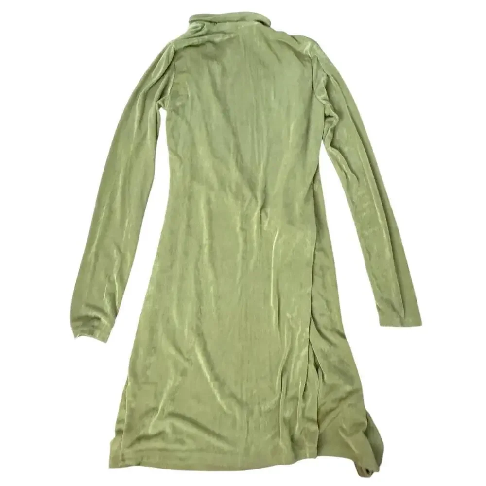 Fashion Nova Chartreuse Slinky Wrap Mini Dress Women’s Size XL NWT